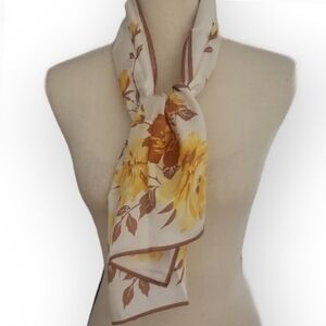 SM Kent Vintage 70s Floral Print Scarf White Japan